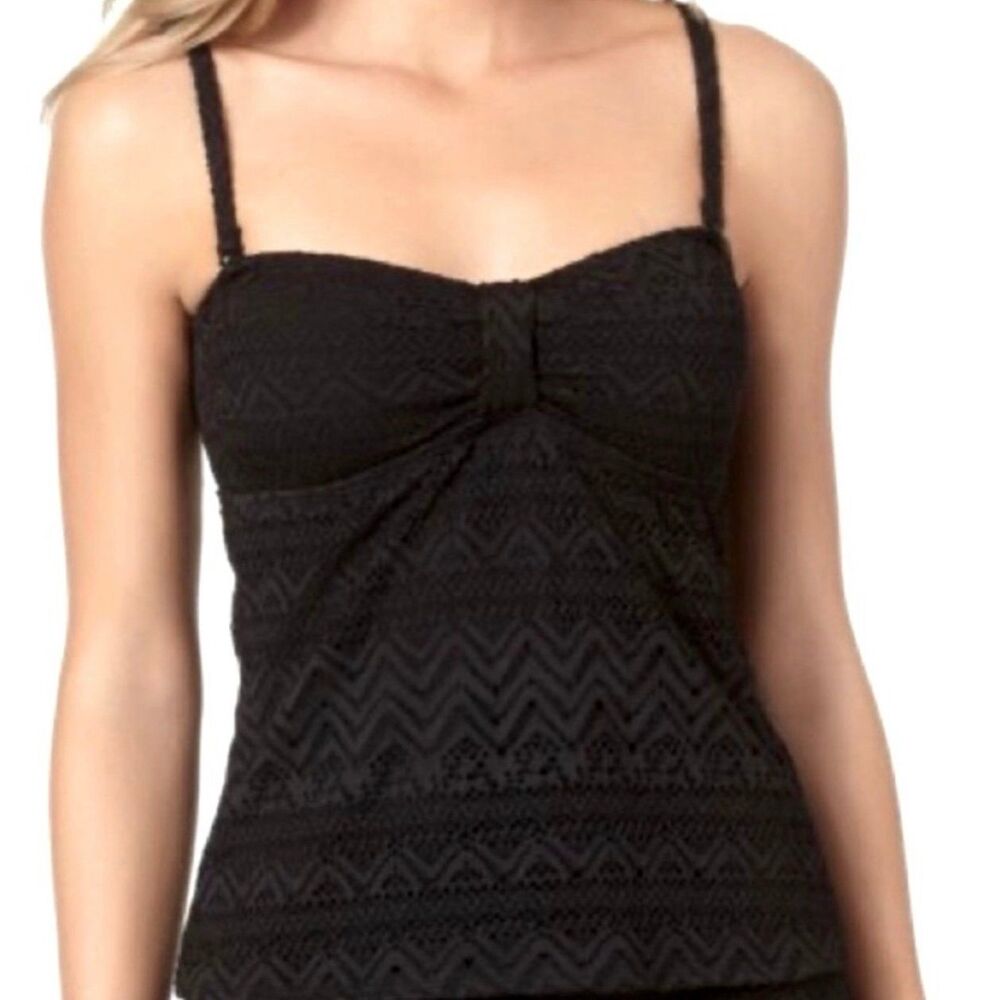 Catalina Lace Crochet Lined Adjustable Removable Straps Tankini Bandini Bikini S